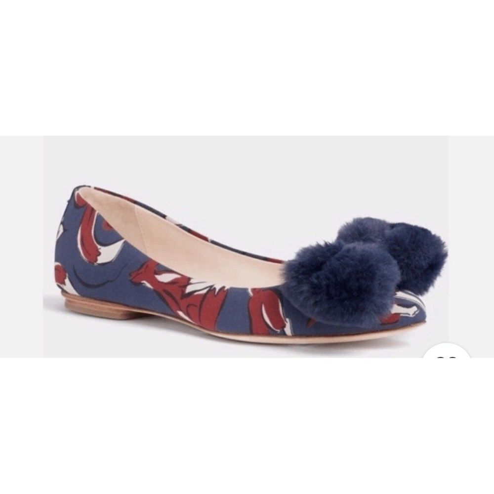 KATE SPADE- NEW IN BOX- Elen Fox Print Navy Multi Flats Size 8.5